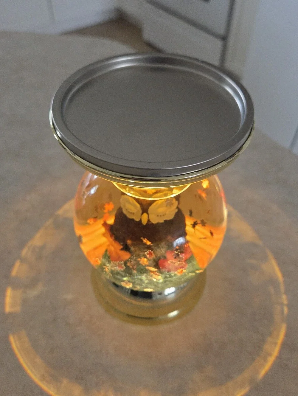 Bath&Body Works Forest Friends Owl Water Globe Candle Holder Lights Up